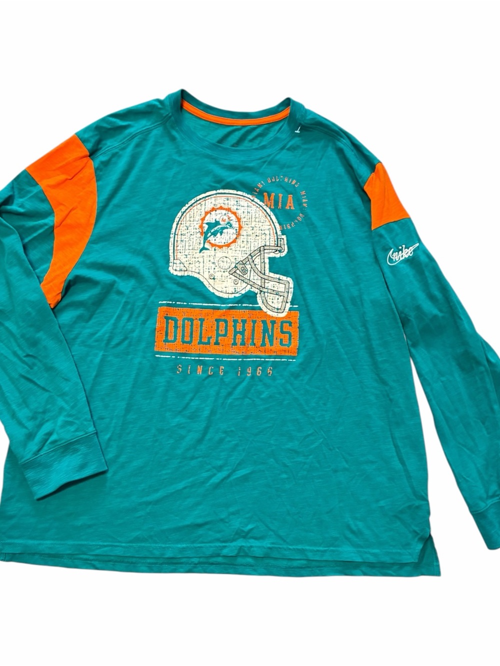 Nike Heathered Aqua Miami Dolphins Rewind Playback Helmet Long Sleeve 2XLarge